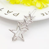 1PC New Fashion Women Girls Star Hair Clips Delicate geometric Hair Pin Hair Decorations moon hairpin Silver color barrette